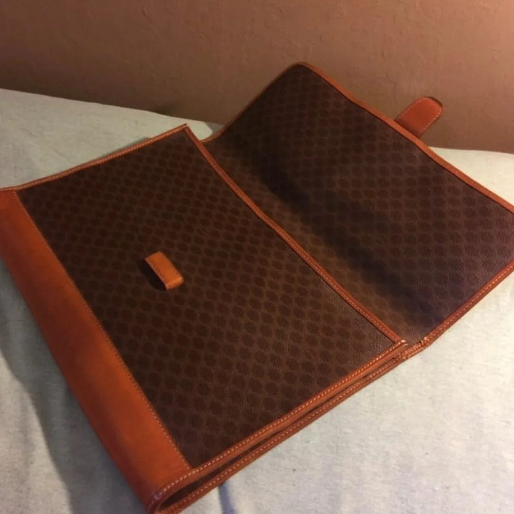 Authentic CELINE Brown Leather Large Clutch Bag - Picture 6 of 11